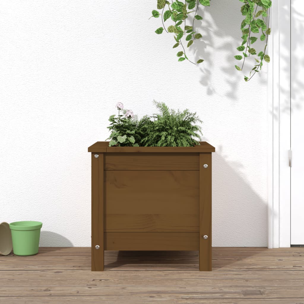 VIDAXL -Planungsbox 40x40x39 cm Festkiefer Honigbraun