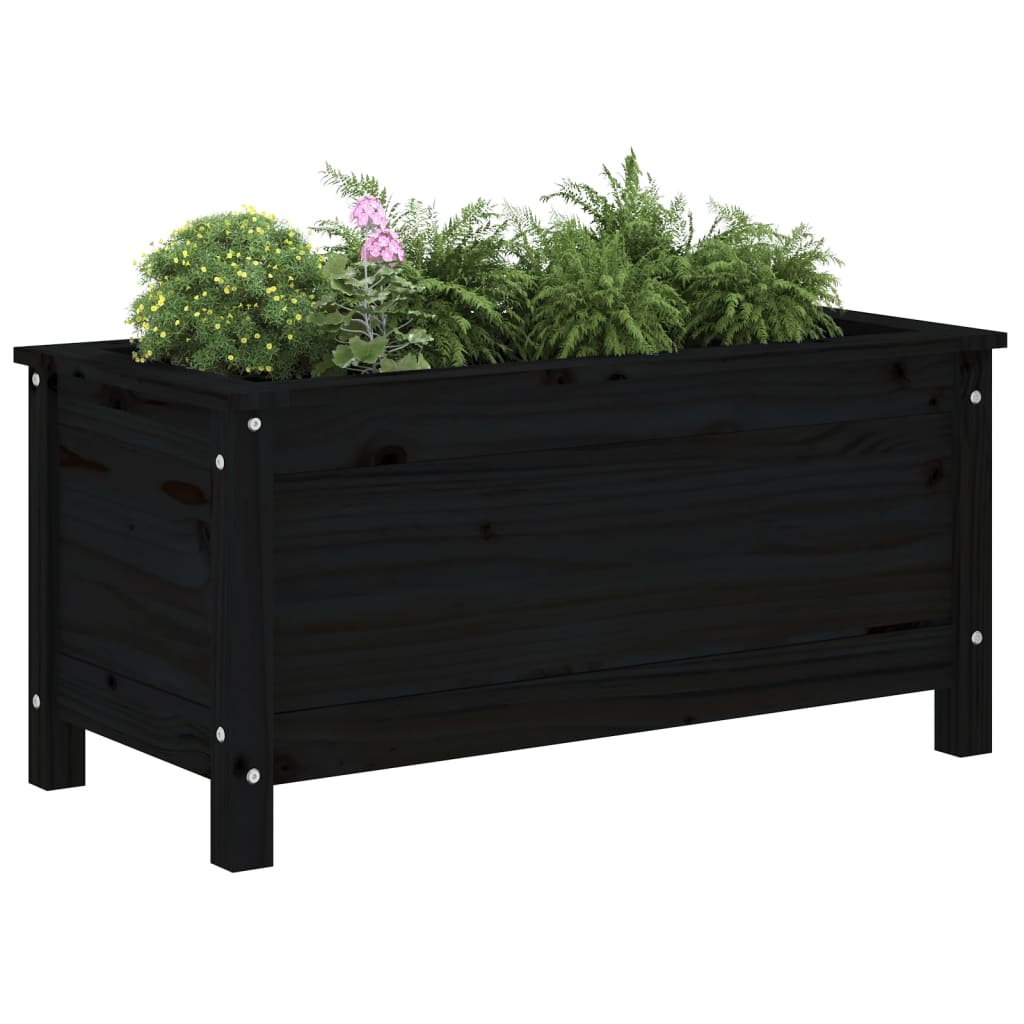 VIDAXL -Planungsbox 82.5x40x39 cm Festkiefer schwarz