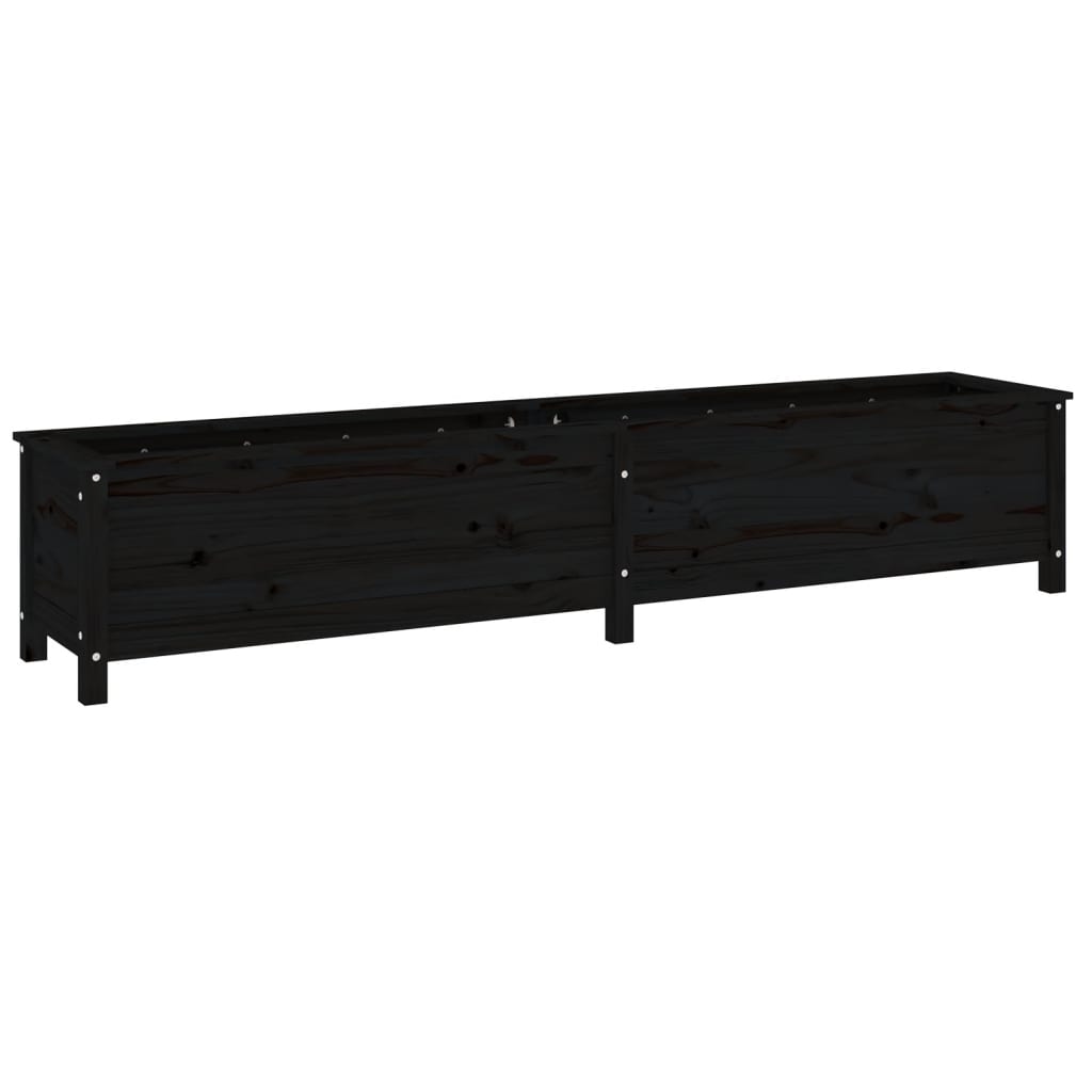 Vidaxl Planning box raised 199.5x40x39 cm Solid pine black