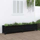 Vidaxl Planning box raised 199.5x40x39 cm Solid pine black