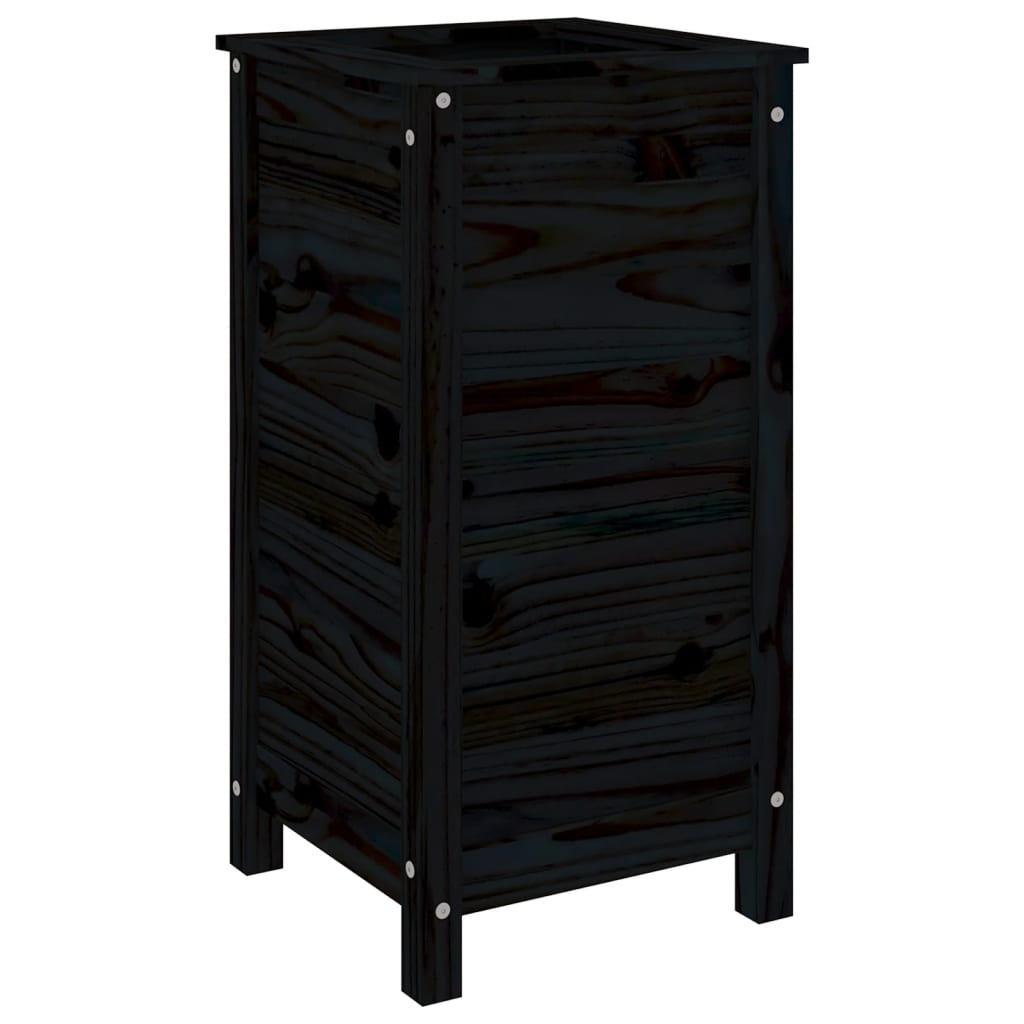 Boîte de planification vidaxl 40x40x78 cm en pin solide noir