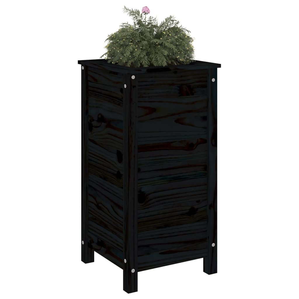 Boîte de planification vidaxl 40x40x78 cm en pin solide noir
