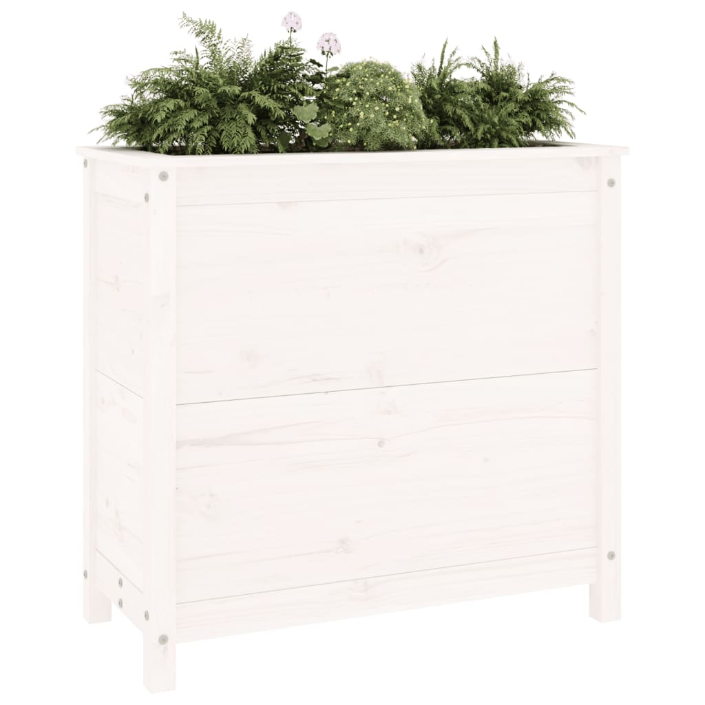 Vidaxl Načrtovanje škatle 82.5x40x78 cm trden borov bel