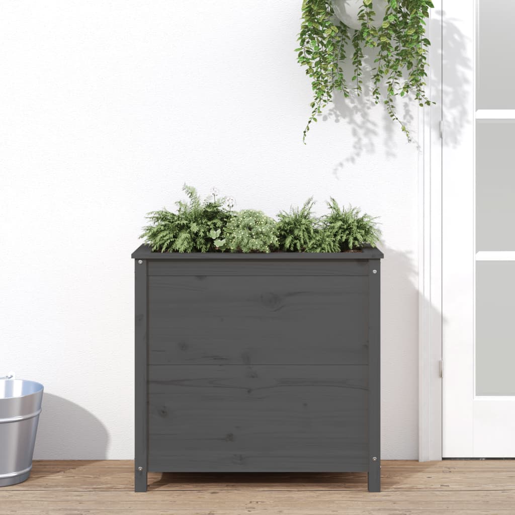 Vidaxl Planning Box 82.5x40x78 cm Gray de pin solide