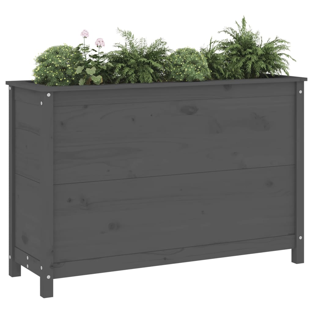 Vidaxl Planter raised 119.5x40x78 cm Solid pine Gray
