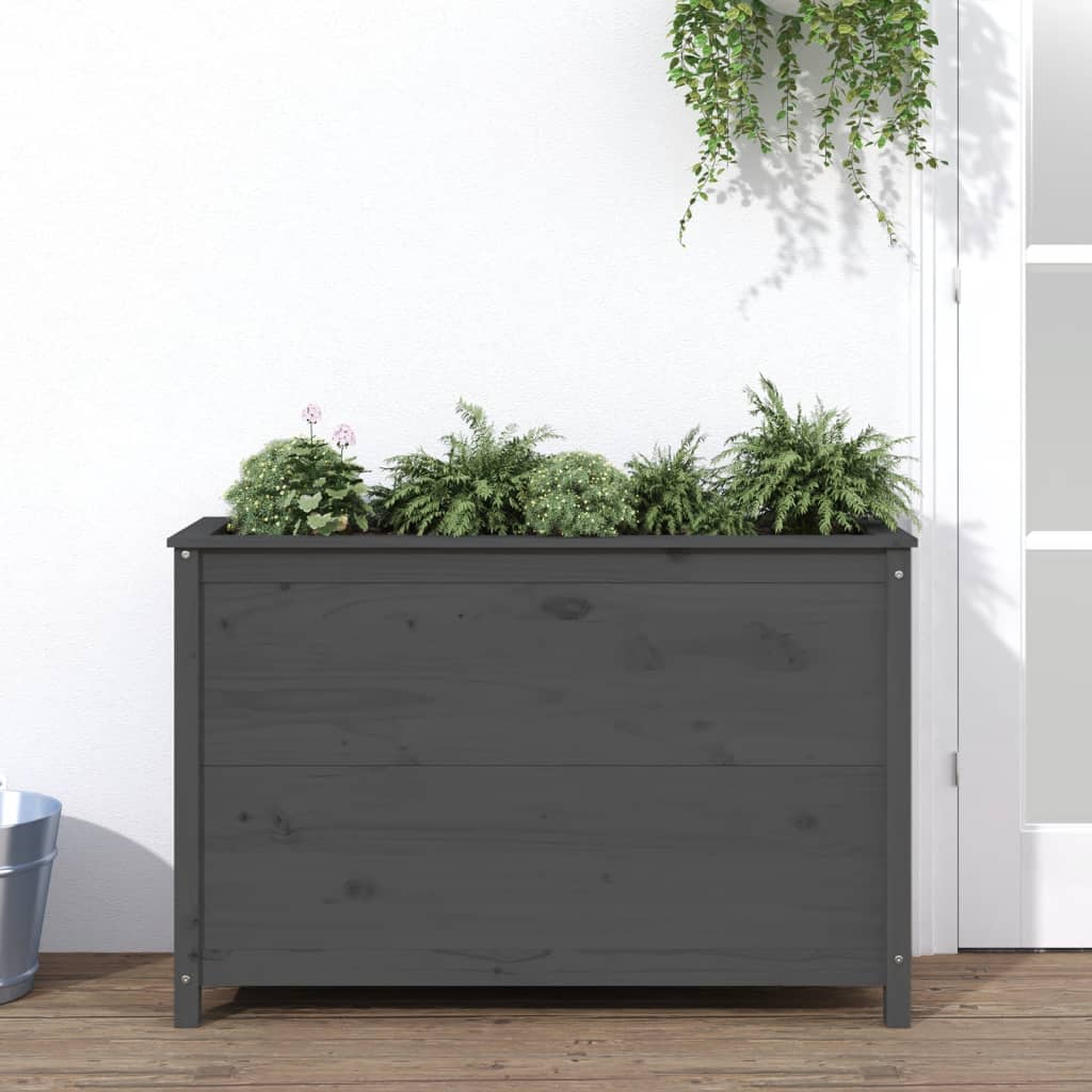 Vidaxl Planter raised 119.5x40x78 cm Solid pine Gray