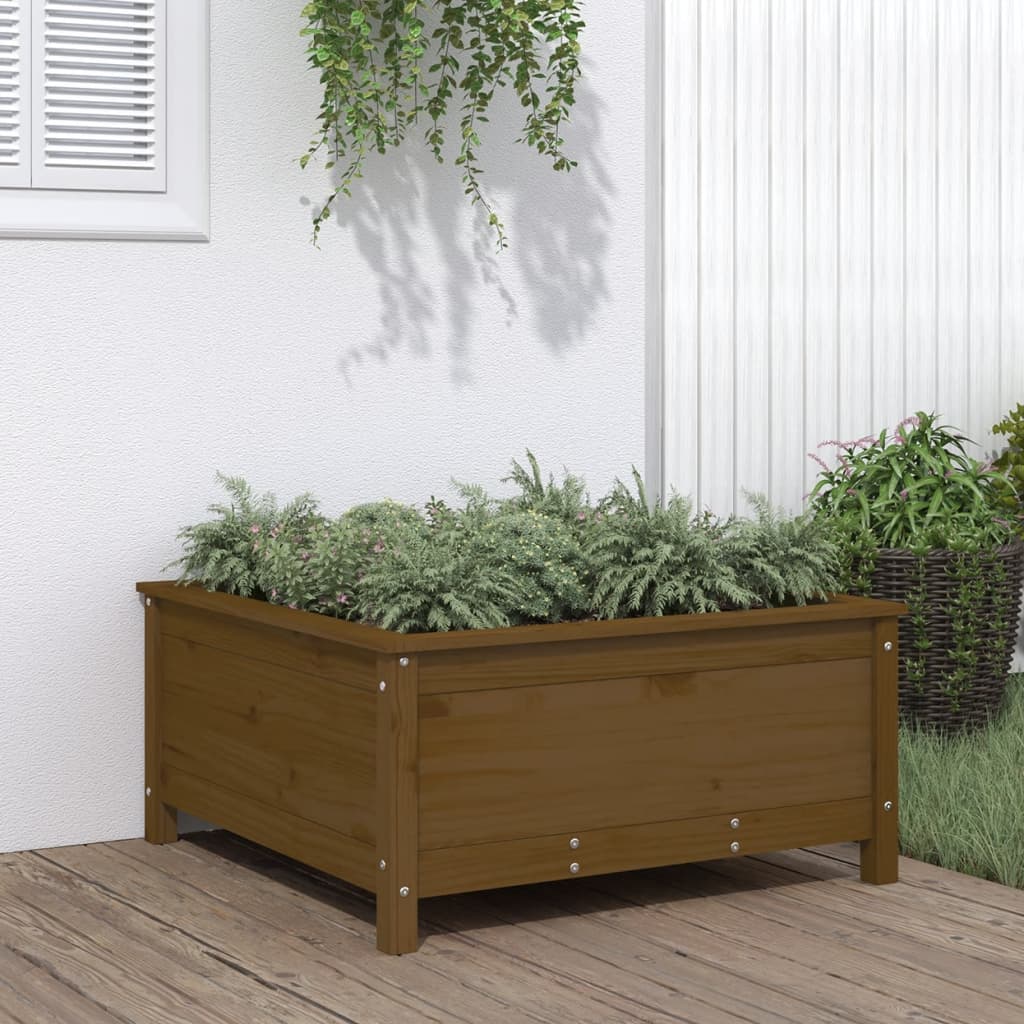VidaXL Planning box 82.5x82.5x39 cm Solid pine honey brown
