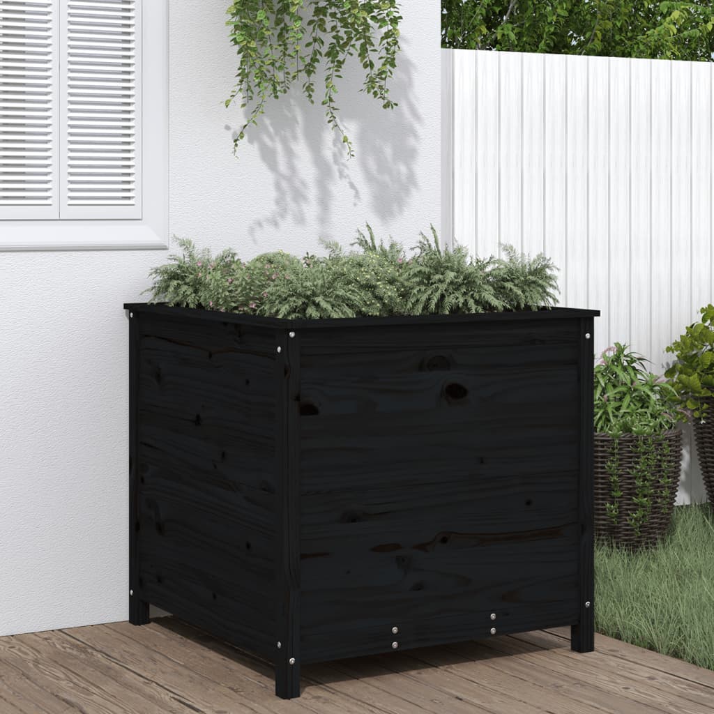 VIDAXL -Planungsbox 82.5x82.5x78 cm Festkiefer schwarz