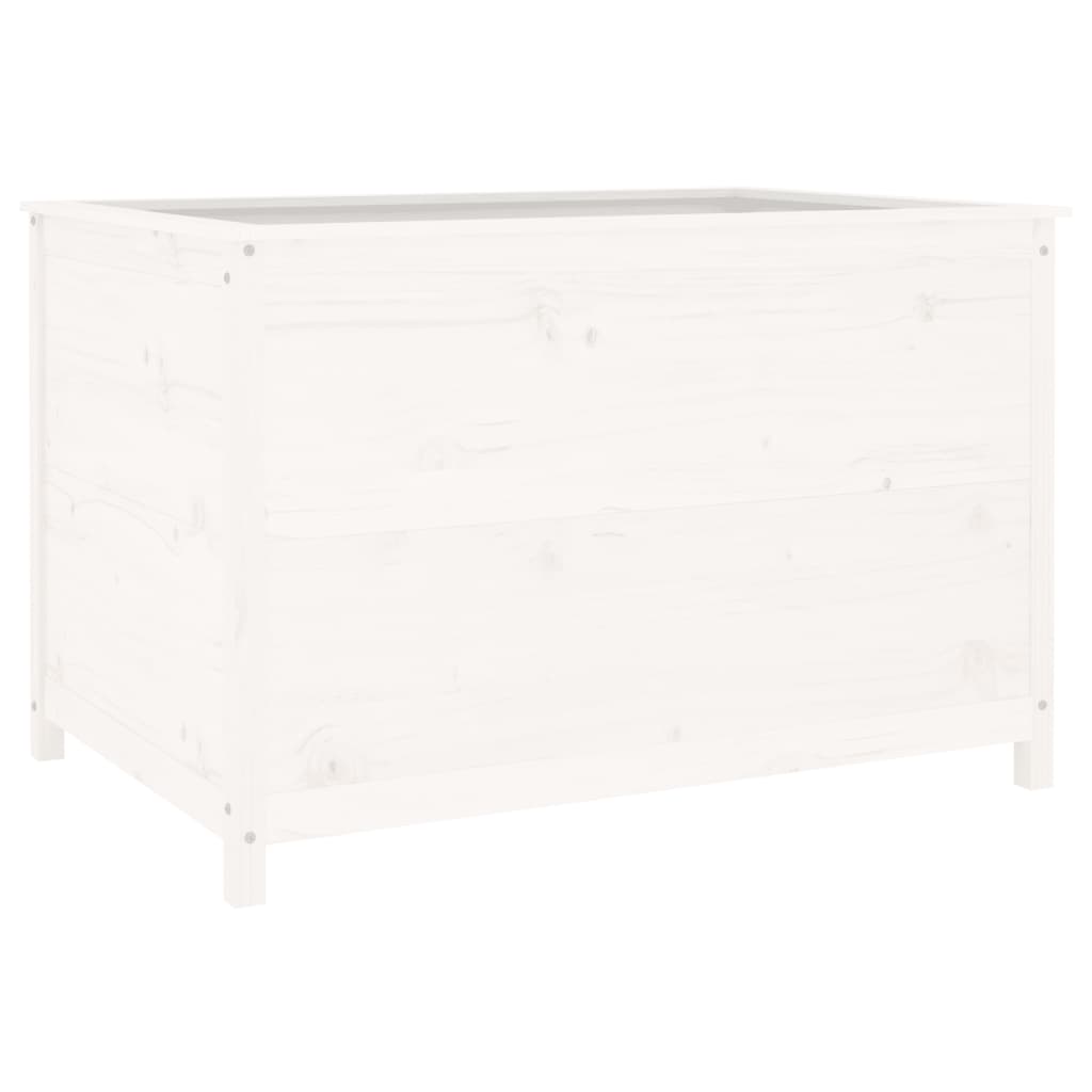 Vidaxl Planter je dvignil 119,5x82,5x78 cm trdno boro belo belo