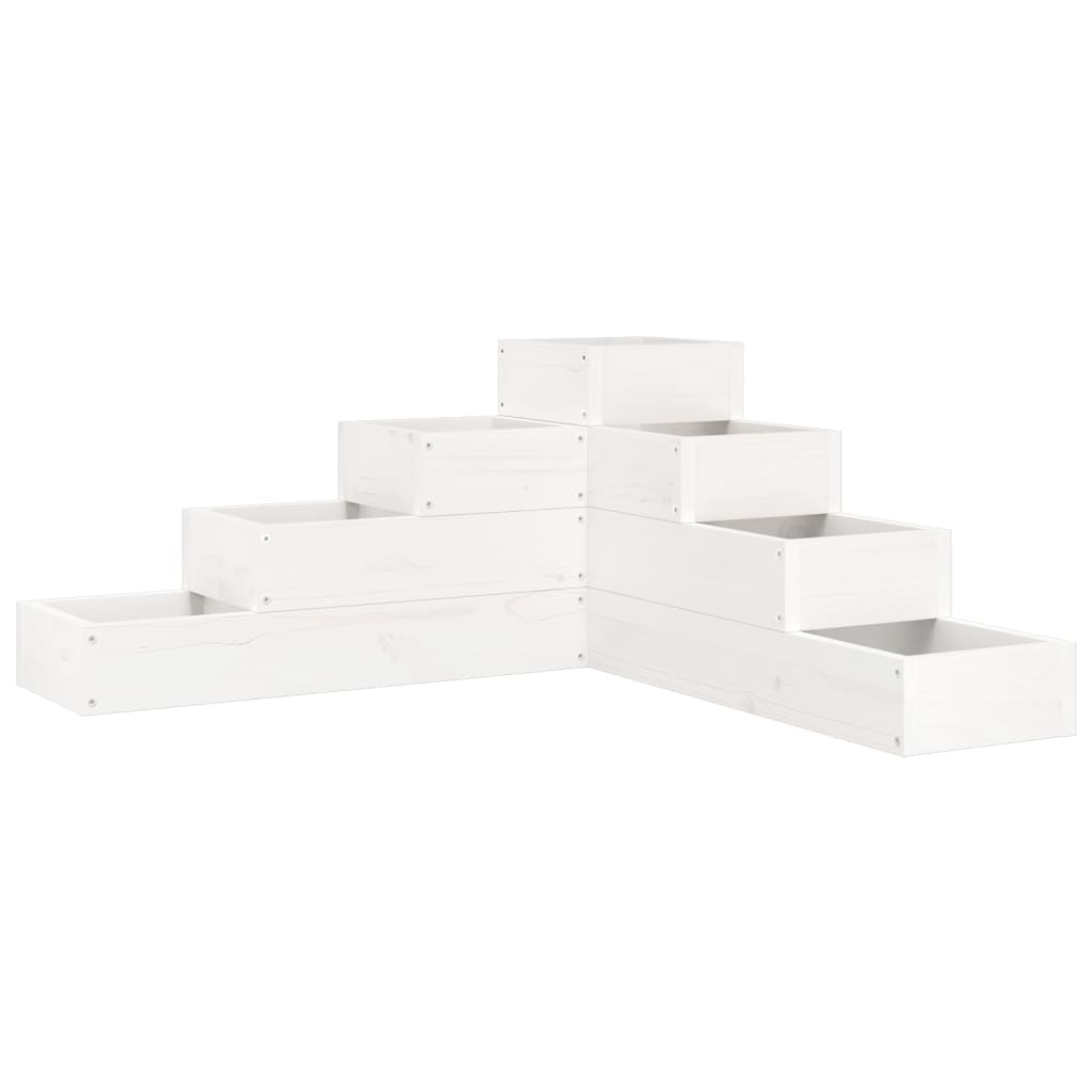 Vidaxl Planning Box 4-lag 80.5x79x36 cm Solid fyrretræ hvid hvid