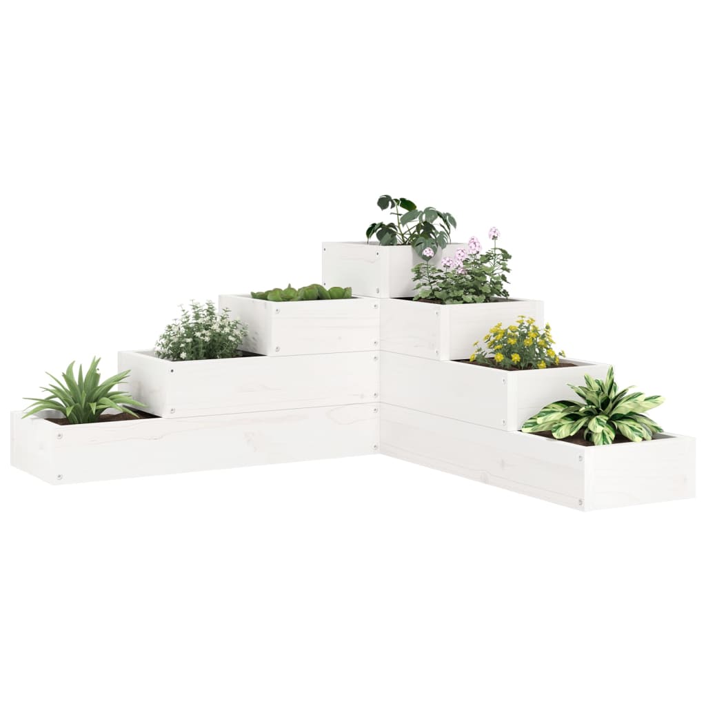 Vidaxl Planning Box 4-lag 80.5x79x36 cm Solid fyrretræ hvid hvid