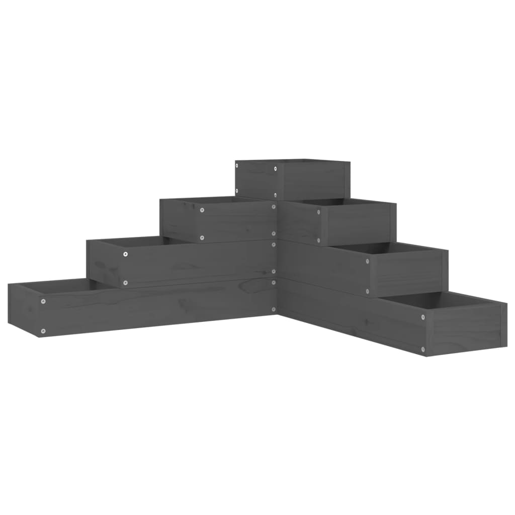 Vidaxl Plannet 4 capas 80.5x79x36 cm de pino sólido gris gris