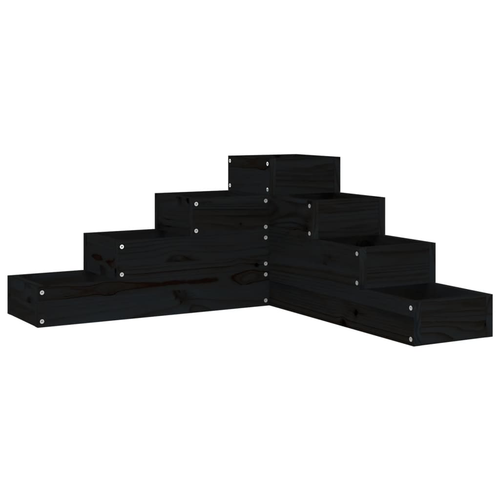 Vidaxl Planning Box 4 La capa 80.5x79x36 cm de pino sólido negro
