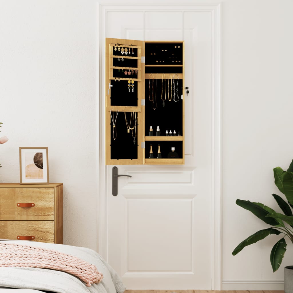 VIDAXL -Schmuckschrank mit Spiegelwand -montiert 30x8,5x90 cm Weiß