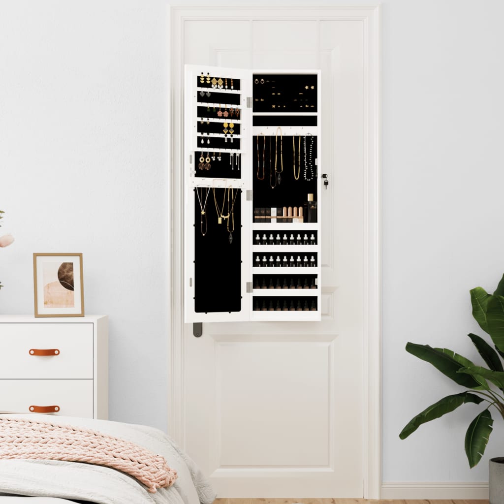 Vidaxl jewelry cupboard with mirror wall -mounted 30x8.5x106 cm white