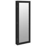 VIDAXL -Schmuckschrank mit Spiegelwand -montiert 37,5 x 10 x 106 cm Schwarz