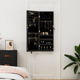 VIDAXL -Schmuckschrank mit Spiegelwand -montiert 37,5 x 10 x 106 cm Schwarz
