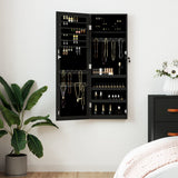 VIDAXL -Schmuckschrank mit Spiegelwand -montiert 37,5 x 10 x 106 cm Schwarz
