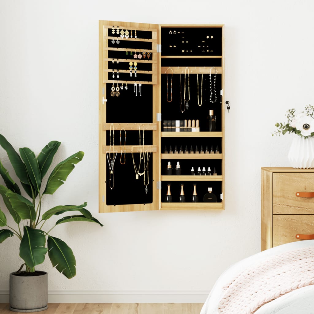 VIDAXL -Schmuckschrank mit Spiegelwand -montiert 37,5 x 10 x 106 cm