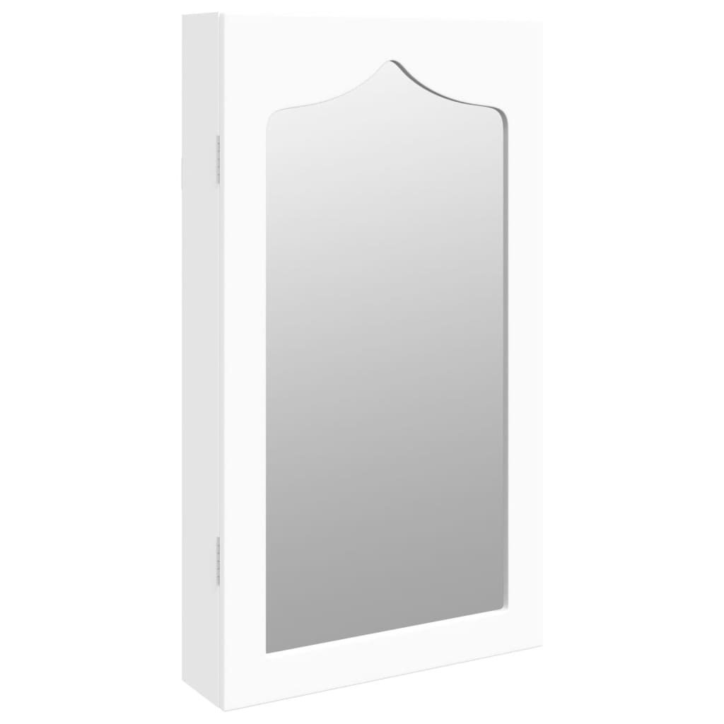 VIDAXL -Schmuckschrank mit Spiegelwand -montiert 37,5x10x67 cm Weiß