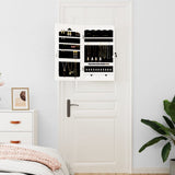 VIDAXL -Schmuckschrank mit Spiegelwand -montiert 37,5x10x67 cm Weiß