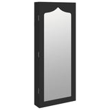 VIDAXL -Schmuckschrank mit Spiegelwand -montiert 37,5 x 10 x 90 cm schwarz