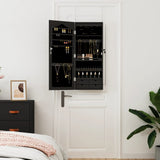 VIDAXL -Schmuckschrank mit Spiegelwand -montiert 37,5 x 10 x 90 cm schwarz