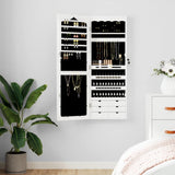 Vidaxl jewelry cupboard with mirror wall mounted 37.5x10x106 cm white