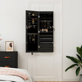 VIDAXL -Schmuckschrank mit Spiegelwand -montiert 37,5 x 10 x 106 cm Schwarz