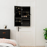 Vidaxl Schmuckschrank mit Spiegel und mit LED -Wand montiertem Schwarz