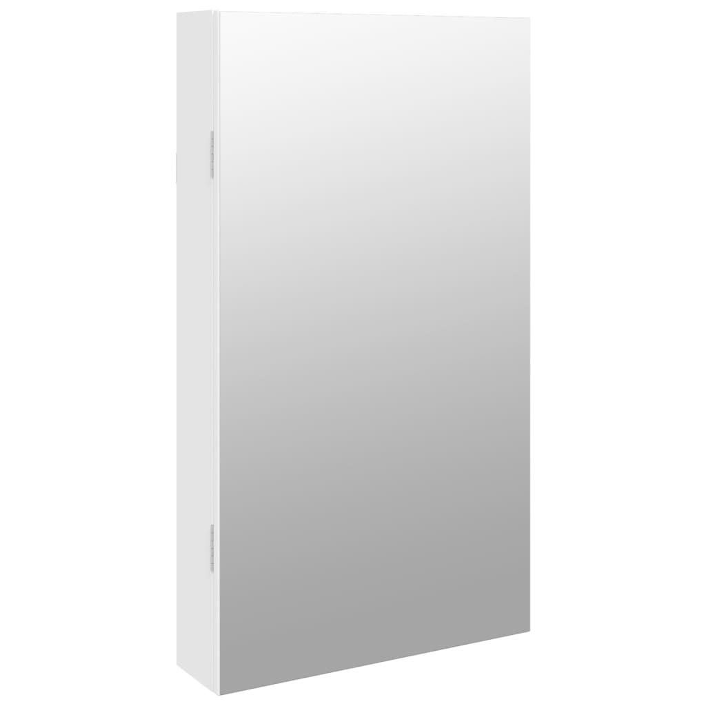 Armadio di gioielli Vidaxl con specchio e parete a LED bianco montato
