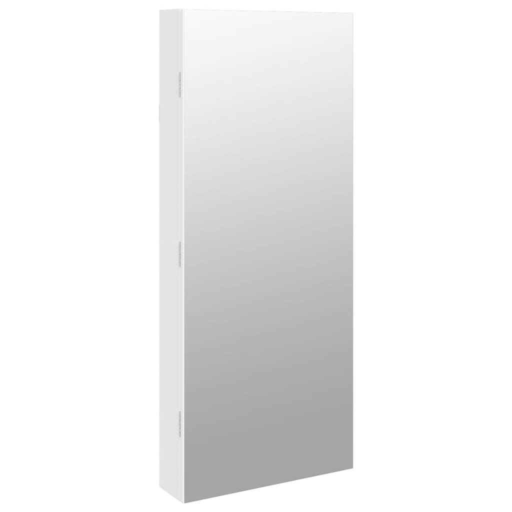 Vidaxl Schmuckschrank mit Spiegel und mit LED -Wand montiertem Weiß