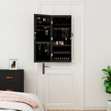 Vidaxl Schmuckschrank mit Spiegel und mit LED -Wand montiertem Schwarz