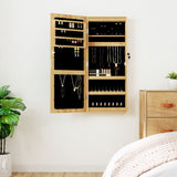 Vidaxl -Schmuckschrank mit Spiegel und LED -Wand -montiert