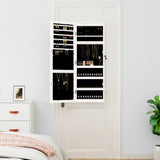 Vidaxl Schmuckschrank mit Spiegel und mit LED -Wand montiertem Weiß