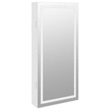 Vidaxl Schmuckschrank mit Spiegel und mit LED -Wand montiertem Weiß