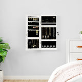 Vidaxl Schmuckschrank mit Spiegel und mit LED -Wand montiertem Weiß