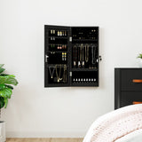 Vidaxl Schmuckschrank mit Spiegel und mit LED -Wand montiertem Schwarz