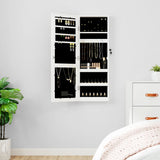Vidaxl jewelry cupboard with mirror and LED wall -mounted white