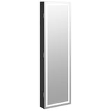 Vidaxl jewelry cupboard with mirror and LED wall -mounted black