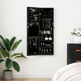 Vidaxl jewelry cupboard with mirror and LED wall -mounted black