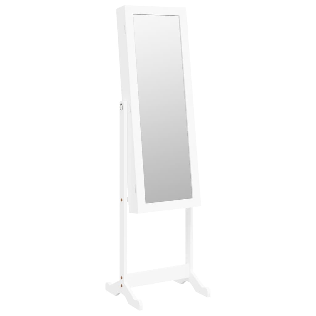 Vidaxl jewelry cabinet with mirror with LED lighting detached white