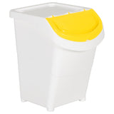 Vidaxl Waste bins with lids Stackable 3 ST PP 120 L White