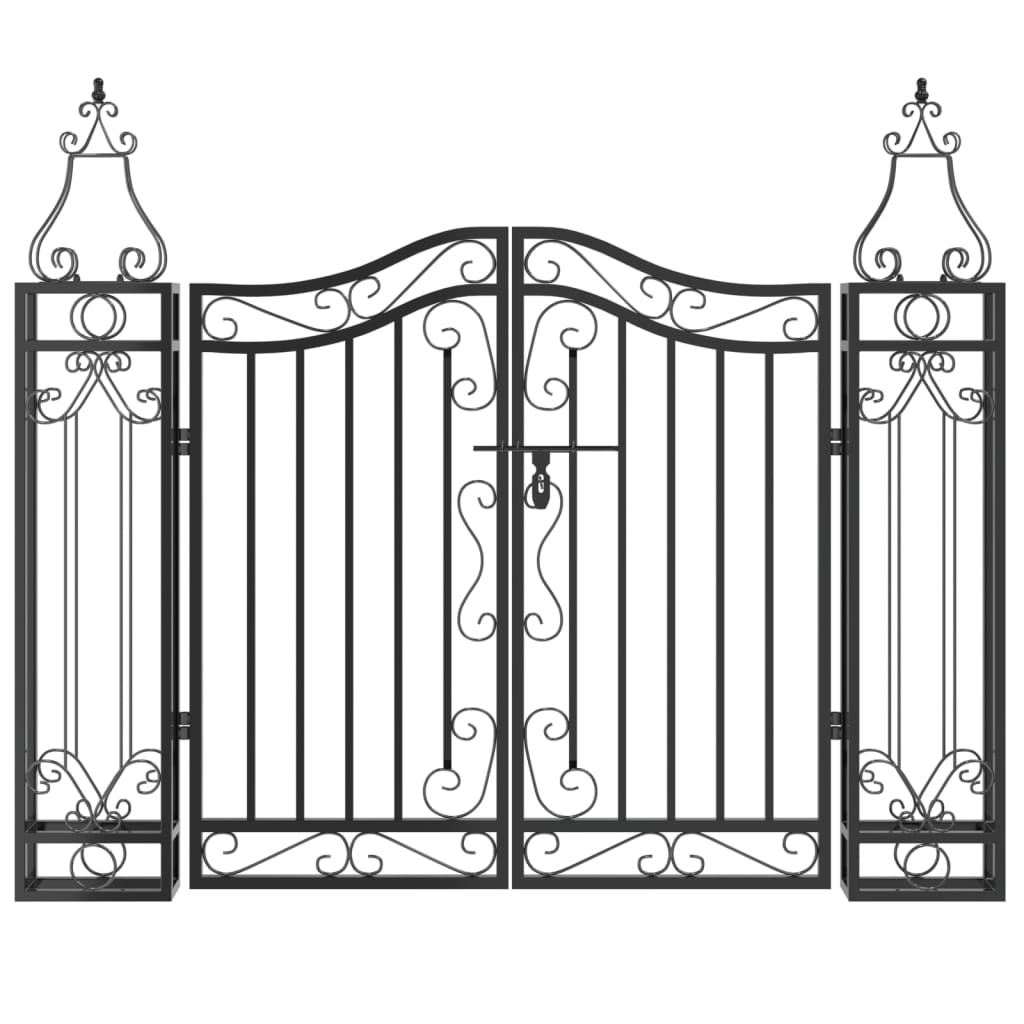 Vidaxl Poort 121x8x100 cm Wrought iron Black