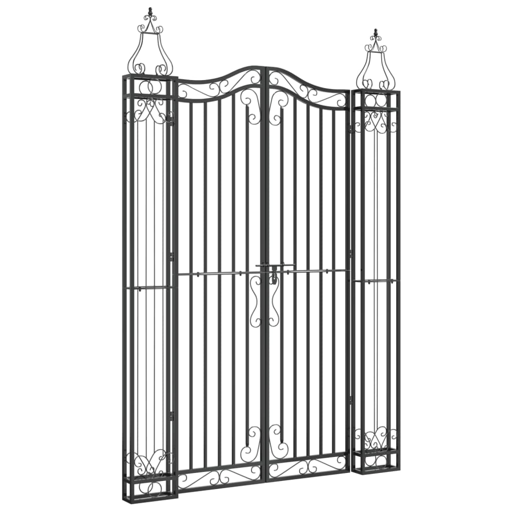 Vidaxl Poort 121x8x180 cm Wrought iron Black