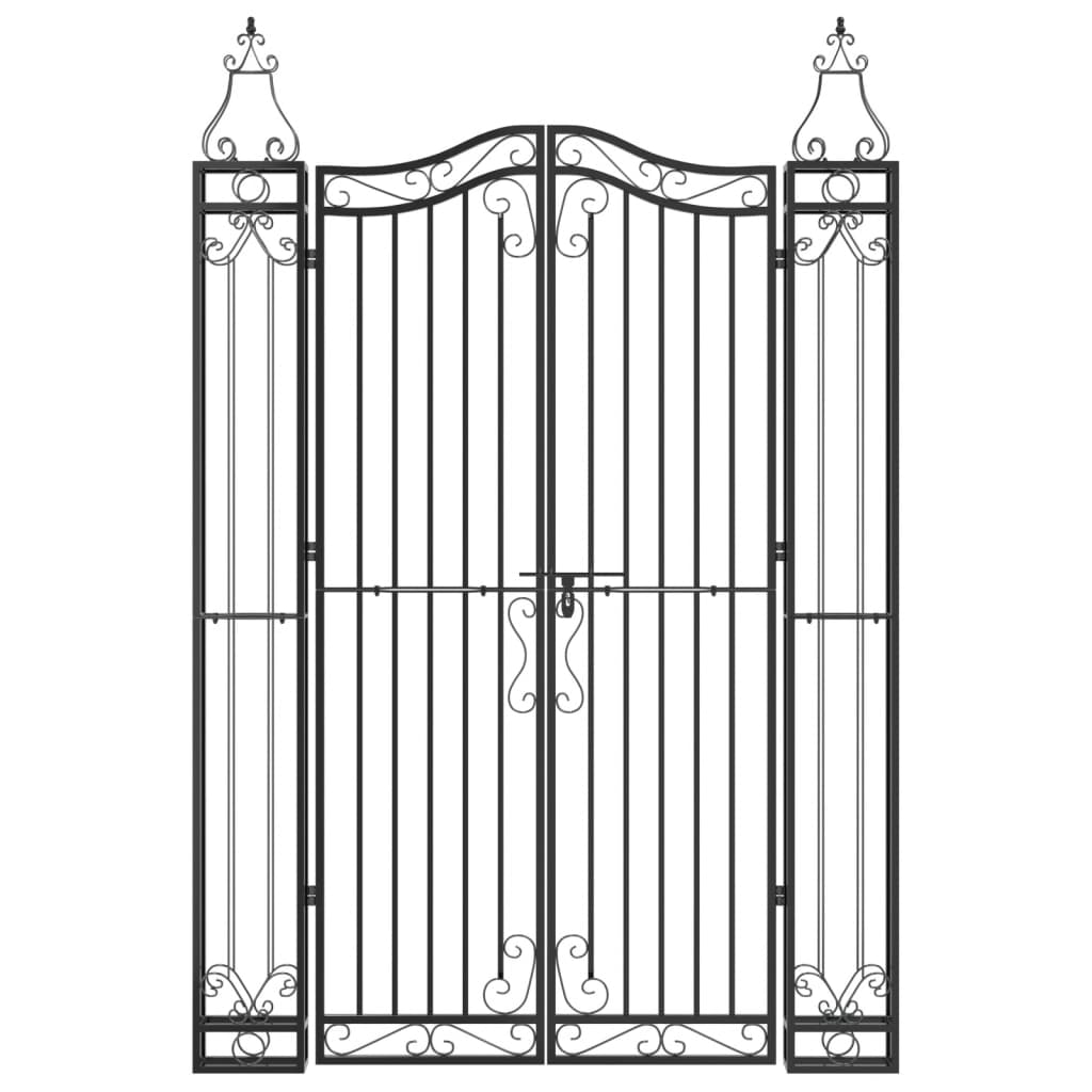 Vidaxl Poort 121x8x180 cm Wrought iron Black