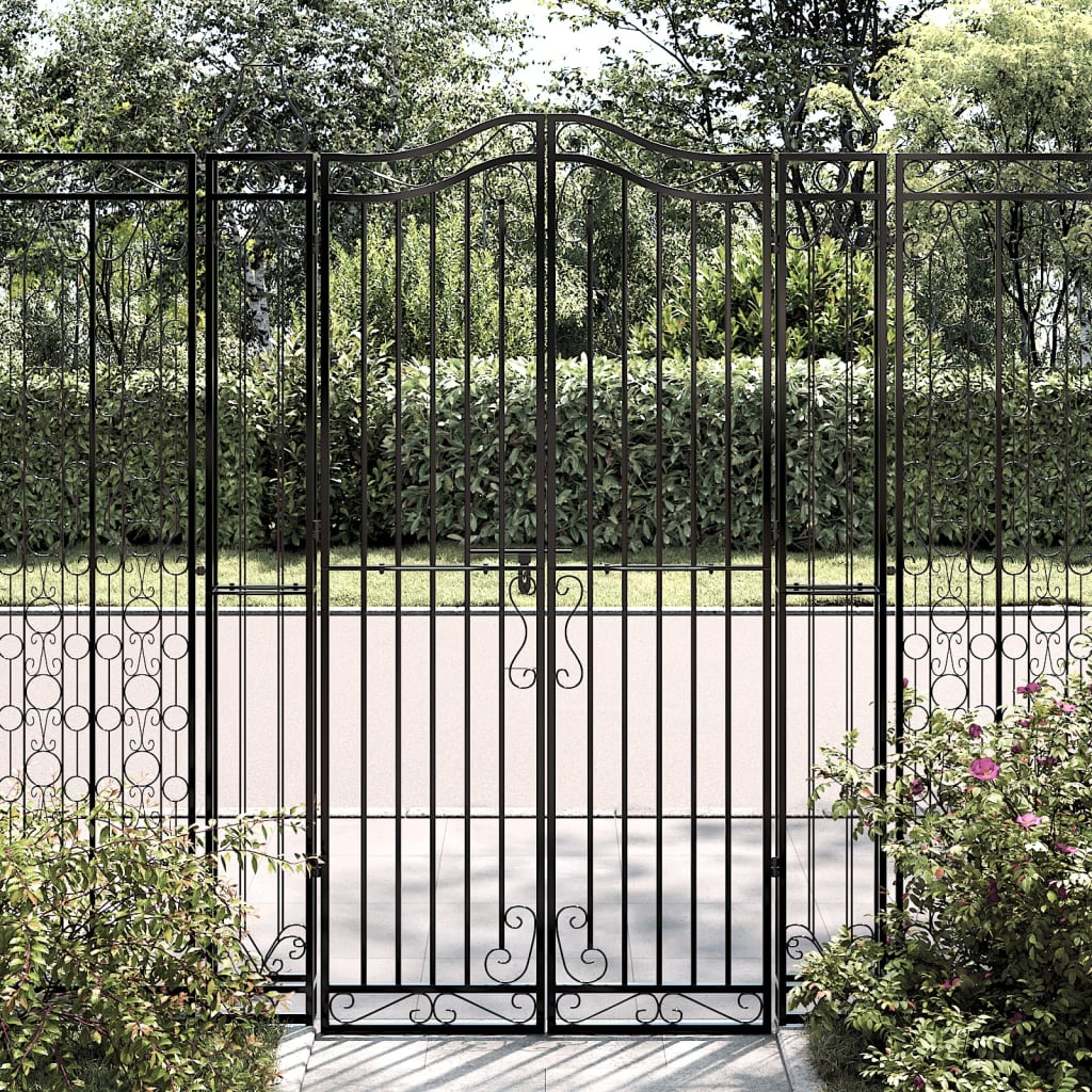 Vidaxl Poort 121x8x180 cm Wrought iron Black