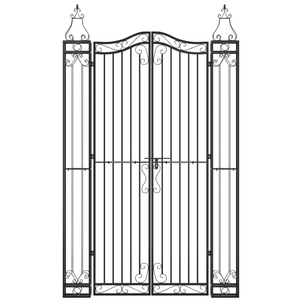 Vidaxl Poort 121x8x200 cm Wrought iron Black