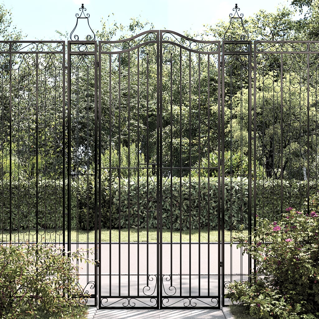 Vidaxl Poort 121x8x200 cm Wrought iron Black