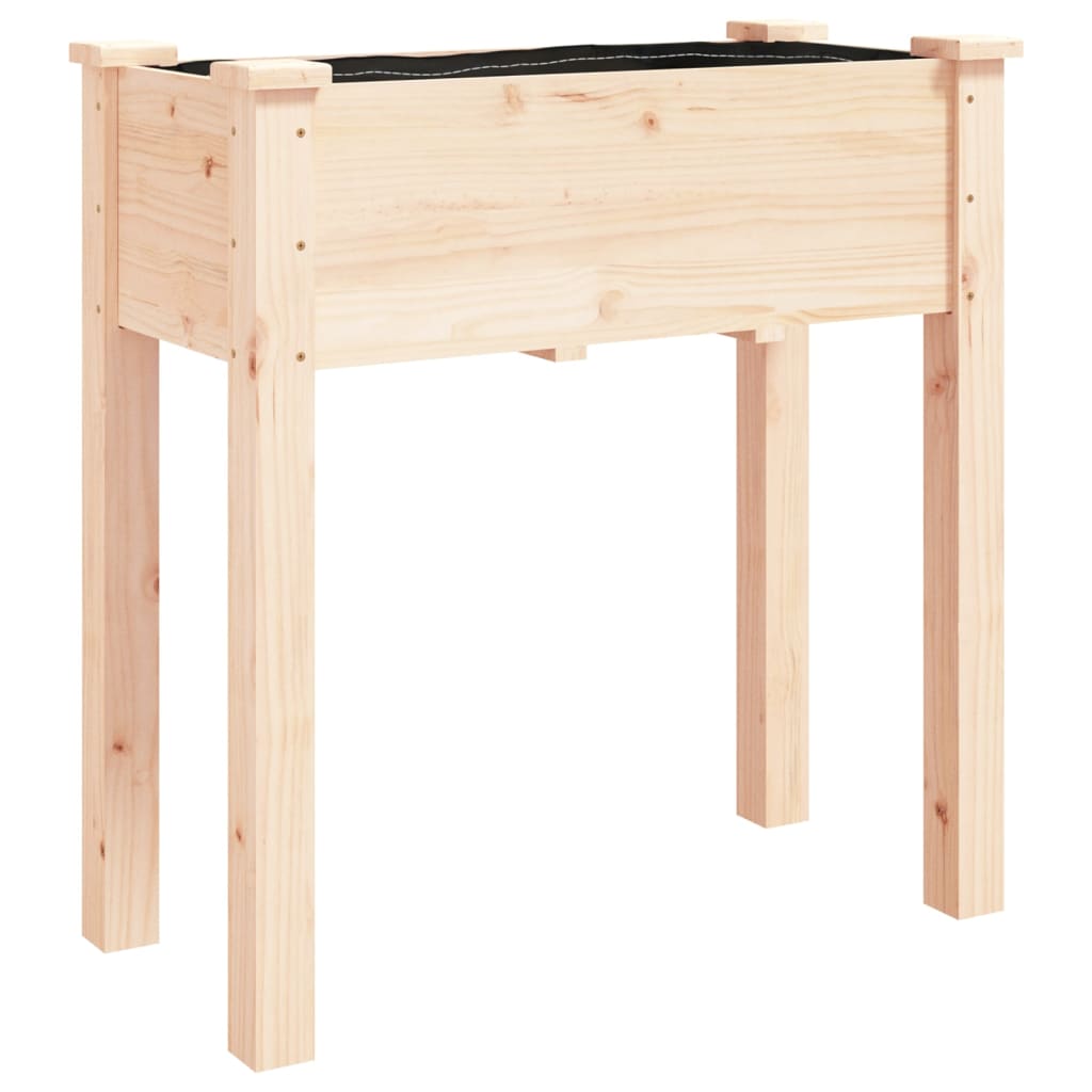VidaXL Planter with lining 71x37x76 cm solid pinewood